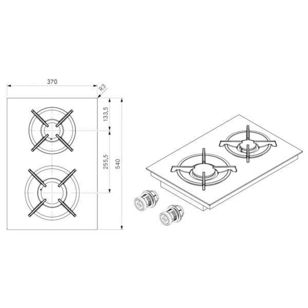 Bora PKG3 Gas-Glaskeramik-Kochfeld - Kochplatten Und Kochmulden – Bild 2