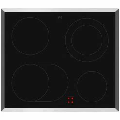 V-ZUG CookTop V400 Chromstahl-Rahmen, 4 Zonen - Glaskeramik Für Herde Und Einbauschaltkästen